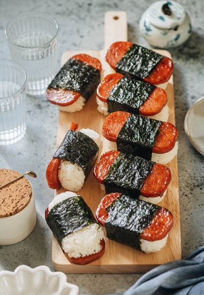 Hawaiian Signature’s Meal; Spam Musubi With Furikake and Eggs