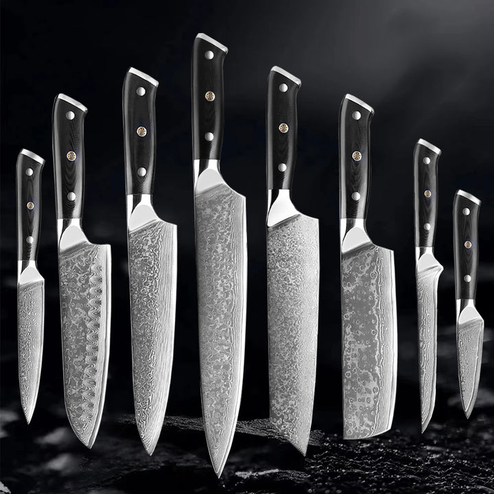 Akarui (あかるい) Japanese Santoku Chef Knife with Ebony Handle