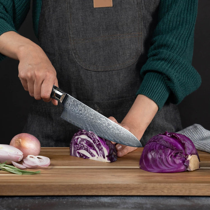 SAKUTO (作東) Japanese Damascus Steel Kitchen Knife Set With Resin Handle