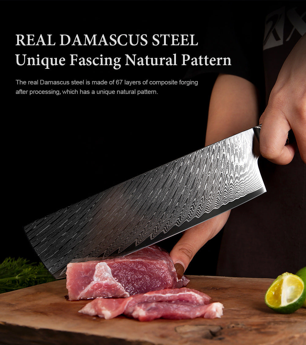 SAKUTO (作東) Japanese Damascus Steel Kitchen Knife Set With Resin Handle