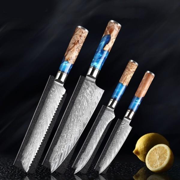 SAKUTO Japanese Knives Damascus Steel Kitchen Knife Magnetic Knives Block/Holder （separate purchase）